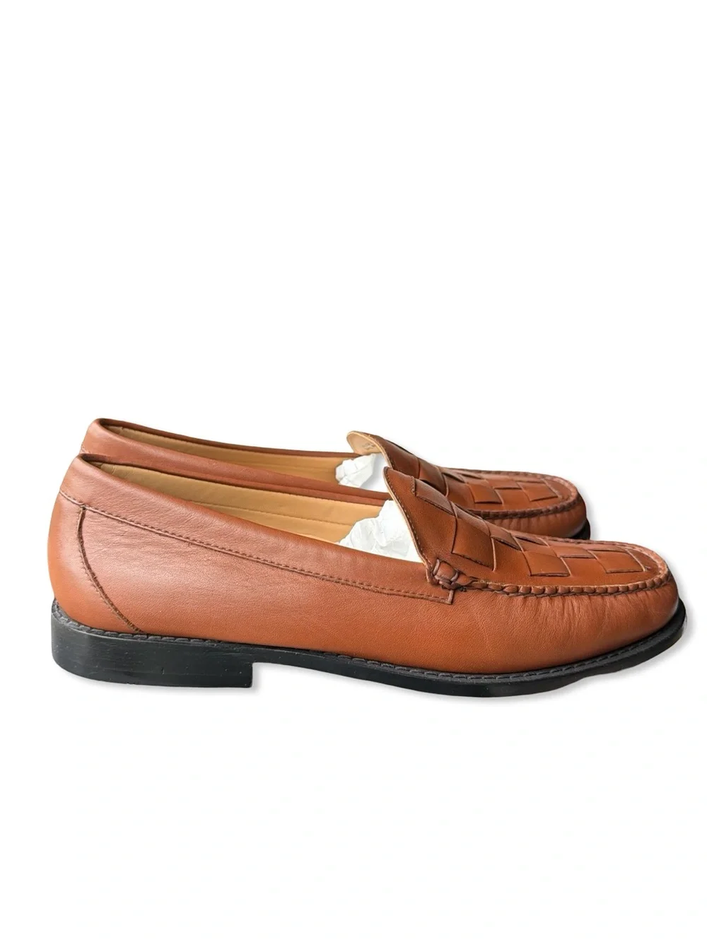 G.H Bass Larson Venetian Weave Loafers Tan Leather men’s shoes Revolve 12